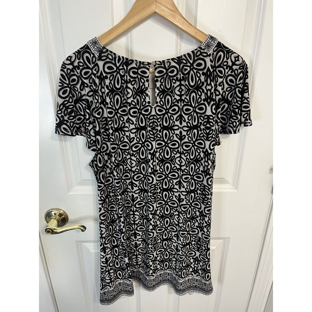 Roz & Ali Geometric Print Blouse Size 1X - Picture 2 of 5